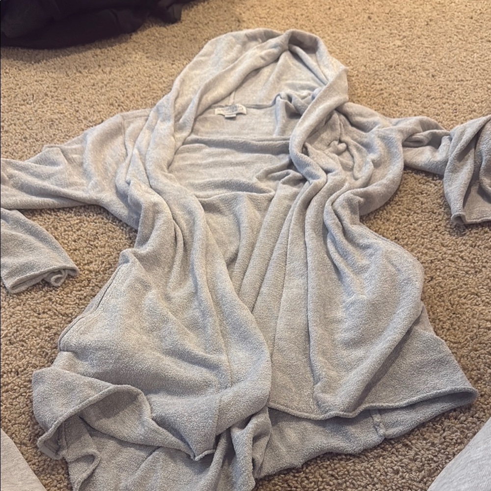 Barefoot Dreams Gray Cardigan Sweater Cozy Open-Front